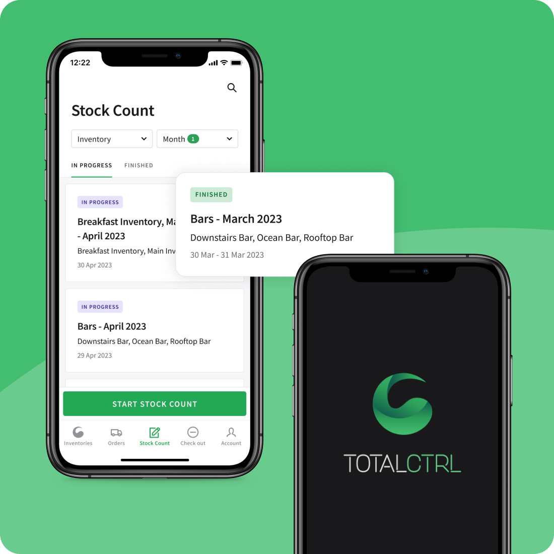New stock count section in TotalCtrl mobile app