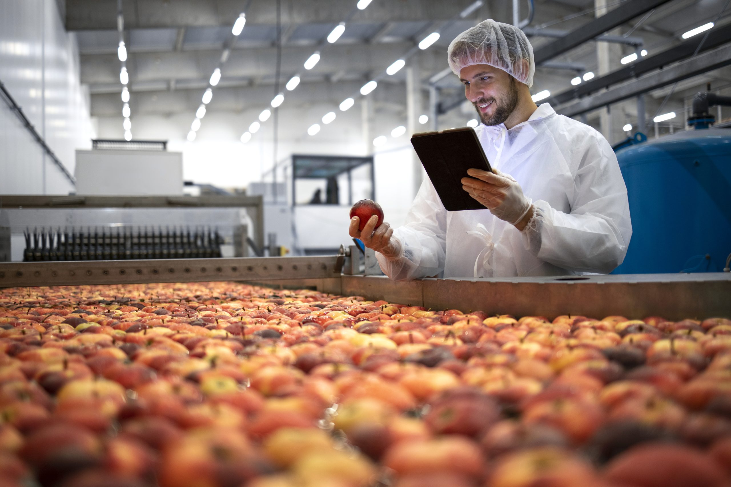 man going food production inventory count